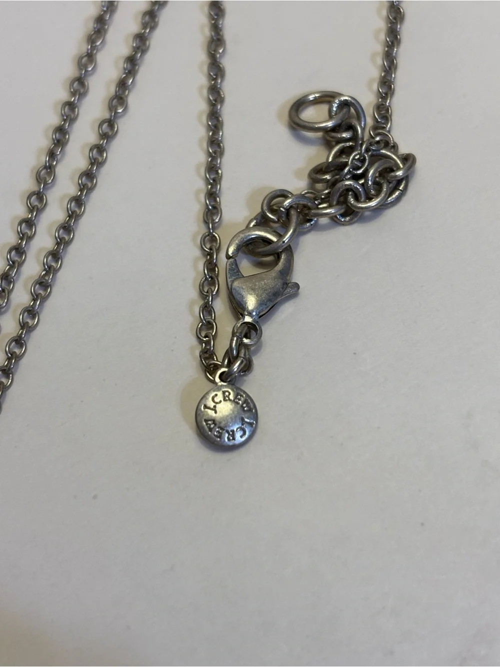 J.Crew Matte Gold Crystal Teardrop Pendant Necklace 30”+2”